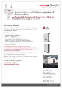 Zertifizierungsschulung LG Speichersysteme in Bad Hersfeld