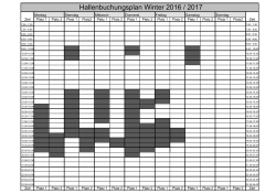 Hallenbuchungsplan Winter 2016 / 2017