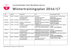 Trainingsplan - LC Westfalia Herne