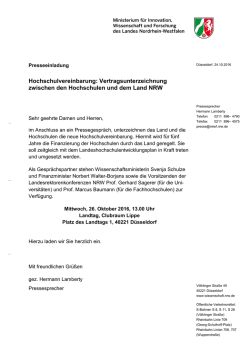 Hochschulvereinbarung: Vertragsunterzeichnung
