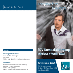 EDV-Kompaktlehrgang Windows / Word / Excel