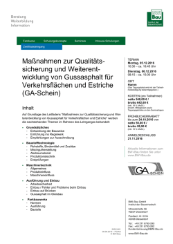 Infos und Anmeldung Hamm - Gussasphalt