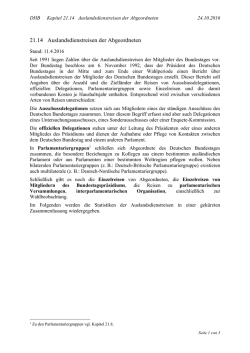 21.14 Auslandsdienstreisen der Abgeordneten