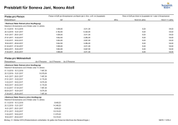 Druckbare Preistabelle