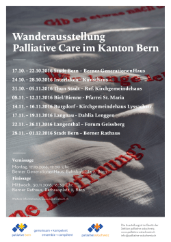Wanderausstellung Palliative Care im Kanton Bern