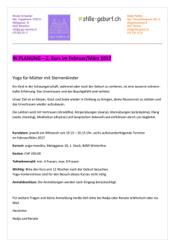 IN PLANUNG &ndash; 2. Kurs im Februar/M&auml;rz 2017 - Yoga