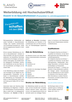 Dozent im Gesundheitswesen - Studium beim DRK Nordrhein