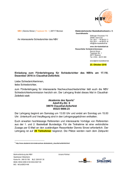 Einladung - Nieders&auml;chsischer Basketballverband eV
