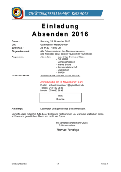 Einladung Einladung Absenden 20 Absenden 2016