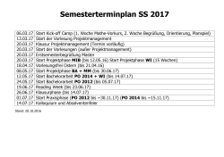 Semesterterminplan SS 2017