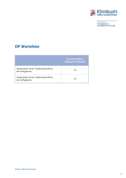 OP Warteliste - Klinikum Wels