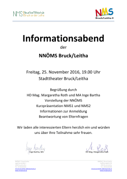 Informationsabend - NMS2 Bruck an der Leitha