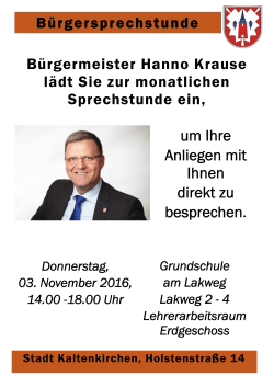 Bürgersprechstunde am 3. November - Kaltenkirchen