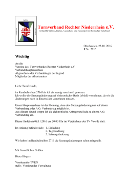 Ausschreibung - Turnverband Rechter Niederrhein