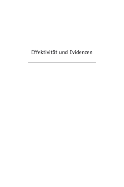 Effektivit&auml;t und Evidenzen