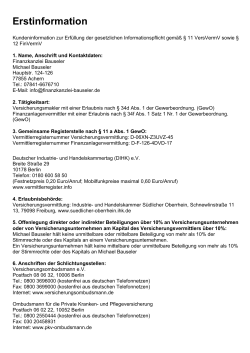 Erstinformation - Finanzkanzlei Bauseler