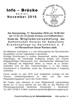 Info &ndash; Br&uuml;cke - Pfarreiengemeinschaft Gersthofen