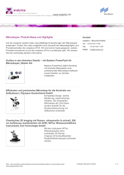 Mikroskopie: Produkt-News und Highlights