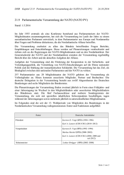 21.9 Parlamentarische Versammlung der NATO (NATO PV)