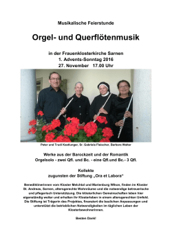 Orgel- und Querflötenmusik - Kloster St. Andreas, Sarnen