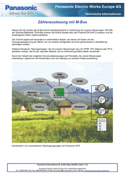 Z&auml;hlerauslesung mit M-Bus - Panasonic Electric Works Europe AG