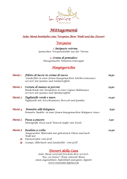 Mittagsmenü - Ristorante Dingolfing