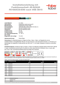 Installationsleitung mit Funktionserhalt JE-H(St)H