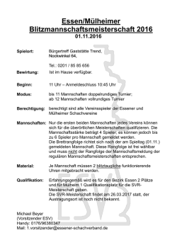 Essen/Mülheimer Blitzmannschaftsmeisterschaft 2016