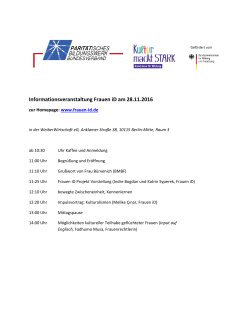 Informationsveranstaltung Frauen iD am 28.11.2016