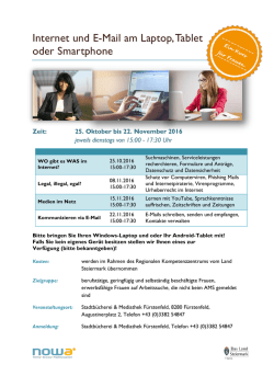 Internet und E-Mail am Laptop, Tablet oder Smartphone