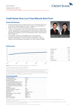 Credit Suisse Nova (Lux) Fixed Maturity Bond Fund