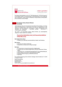 Hauswirtschaftskr&auml;fte (m/w) und Hauswirtschaftliche Hilfskr&auml;fte (m/w)