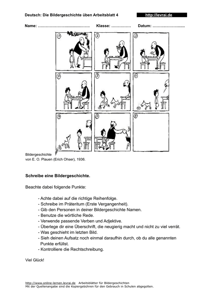 Bildergeschichte Fur Klasse 4 Und Klasse 5