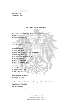 im namen der republik! - Verfassungsgerichtshof