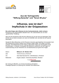 Influenza, was ist das? Impfschutz in der Grippesaison - forum-60-plus