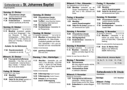 Gottesdienste in St. Johannes Baptist