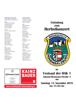 Programm - Musikkapelle Hohensalzburg