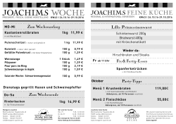 Joachims Woche - Metzgerei Joachim