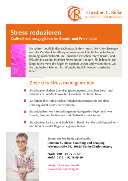 Stress reduzieren - Christine C. Rinke