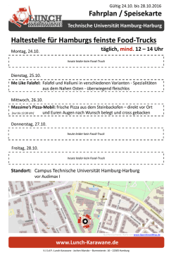 Speiseplan TUHH (Campus, HH-Harburg), KW - Lunch