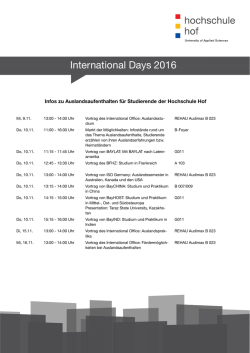 International Days 2016