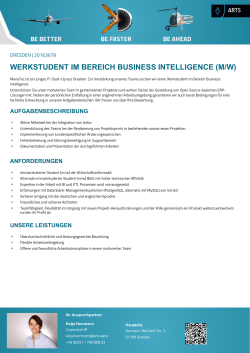 WERKSTUDENT IM BEREICH BUSINESS INTELLIGENCE (M/W)