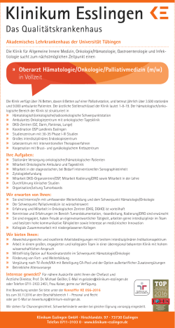 Oberarzt Hämatologie/Onkologie/Palliativmedizin (m/w) in Vollzeit