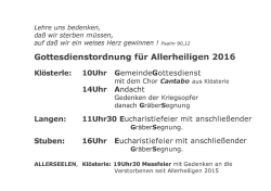 Gottesdienstordnung f&uuml;r Allerheiligen 2016