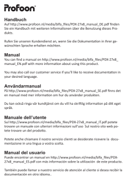 Handbuch Manual Användarmanual Manuale