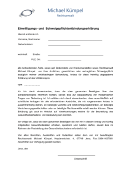 Schweigepflichtentbindungserklärung