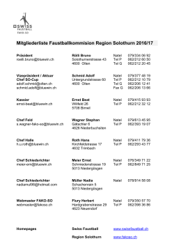Mitgliederliste Faustballkommision Region Solothurn
