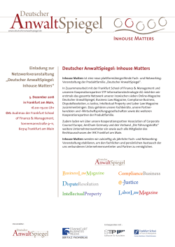 Inhouse Matters - Deutscher AnwaltSpiegel