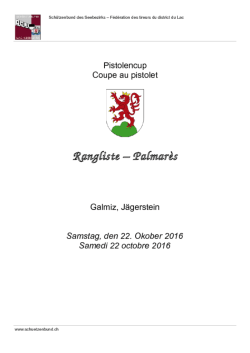 Rangliste - PS Kerzers