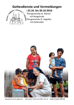 Gottesdienste und Vermeldungen - Kath. Propsteipfarrei St. Marien